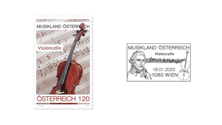 Special stamp Violoncello